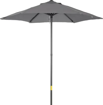 Produktbild von Outsunny Sonnenschirm Ø196 cm, sechseckig Balkonschirm Strandschirm Dunkelgrau