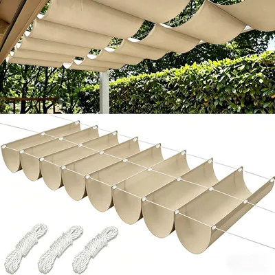 Productafbeelding van Uitschuifbare Tuinpergola - Waterdicht - Golfvormig