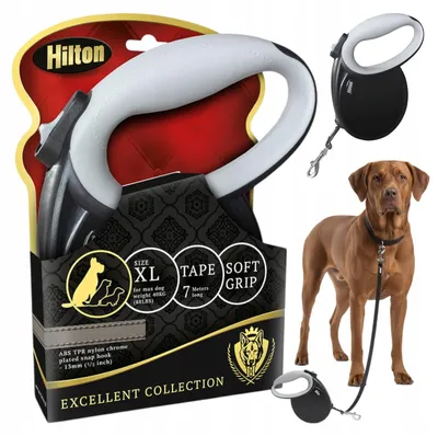 Image de HILTON Smart dog XL (40 kg) - laisse rétractable - noir et gris - 7 m