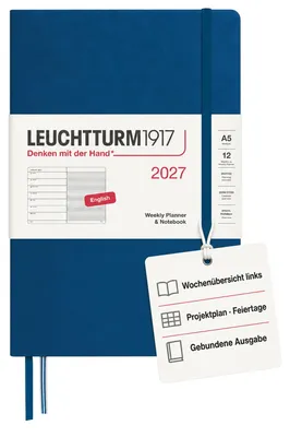 Produktbild von LEUCHTTURM1917 Wochenkalender 2027 Medium (A5) mit Notizbuch, liniert - Terminpl