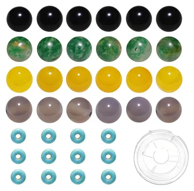 Produktbild von Edelsteinperlen Set 200 Perlen 8mm & Türkisperlen 6mm für Schmuckherstellung