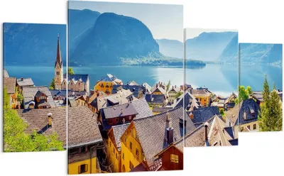Produktbild von Bild auf Leinwand - Leinwandbild - Berge See Wasser - 160x90cm - Wand Bild - Wanddeko - Wandbilder - Leinwanddruck - Bilder - Kunstdruck - Wanddekoration - Leinwand bilder - Wandkunst - DL160x90-3955