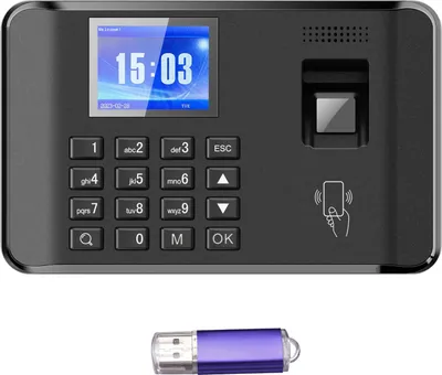 Produktbild von Inteligentný biometrický dochádzkový stroj s heslom na odtlačok prsta, časové hodiny, záznamník na registráciu zamestnancov, 2,4-palcový LCD displej, hlasová výzva, 11 jazykov, funkcia odznaku, stroj na meranie času a dochádzky