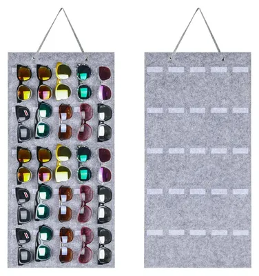 Produktbild von Hängender Sonnenbrillenhalter, 25 Fächer, wandmontierter Brillenhalter, Brillenhalter aus Filz