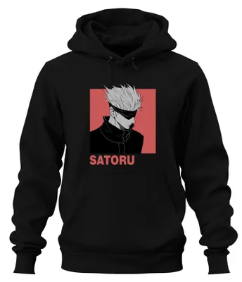 Zdjęcie produktu dla SATORU GOJO Jujutsu Kaisen Anime Aesthetics Fan Gift Blindfold Uni  Hoodie Bluza z kapturem, Czarny, XL