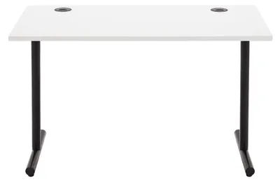 Schreibtisch, weiße Tischplatte, schwarzes Gestell, 120x60x79 cm