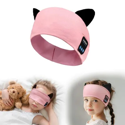 Produktbild von Kinderstirnband mit Bluetooth, Schlafmaske, kabellosen Kopfhörern, integriertem, schlankem Lautsprecher, verstellbarem Sport-Headset, Schlafstirnband für Mädchen, Jungen, Kleinkinder, Kinder und Babys