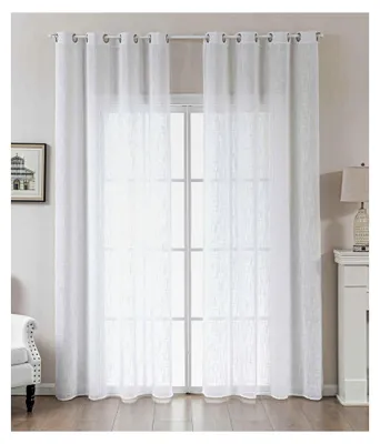 Produktbild von 2er Set Ösengardinen Grobfaser »Seoul« HxB 245x140 cm Weiß Uni Halbransparent Blickdicht