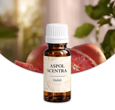 Produktbild von Aspol Scentra Grapefruit UFIGREEN Duftöl für Kerzen und Diffusoren 20 ml, KI-generiertes Bild