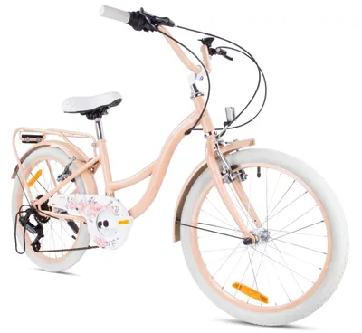 Produktbild von Rower 20 cali dla dziewczynki dziecięcy Shimano 6 biegów Flower Bike morelowy Sun Baby