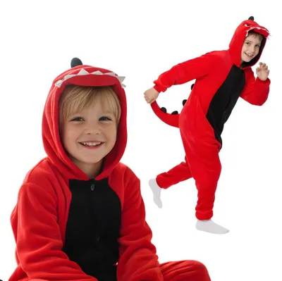 Produktbild von Onesie Kigurumi Pyjama Kostüm für Kinder Dinosaurier 110