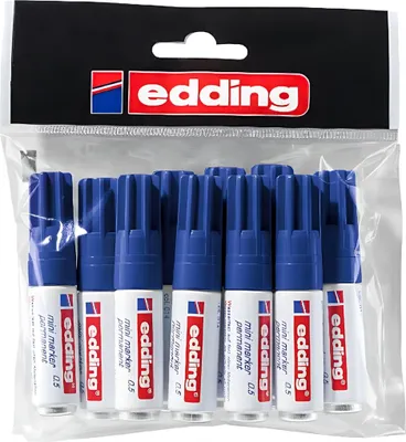 Obrázek produktu pro edding 0,5 Mini permanentní popisovač modrý (10 kusů)