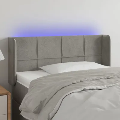 Produktbild von LED Kopfteil Hellgrau 83x16x78/88 cm Samt , Kopfteile Design 2024