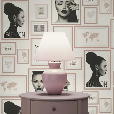 Produktbild von TADESSI Tapete Grafik M1-No.1575 Vliestapete Rosa Schwarz Bilder Modern Wohnzimmer Schlafzimmer Küche