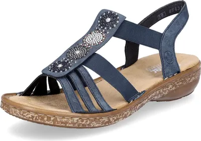 Produktbild von Rieker Damen Sandalen Gummizug Slingback 628G9, Größe:42 EU, Farbe:Mehrfarbig