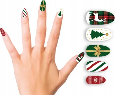 Image de Set festif de 12 ongles de Noël avec motif renne