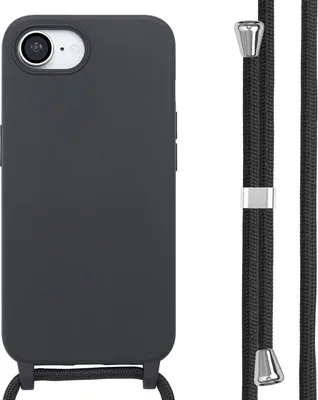 Zdjęcie produktu dla imoshion Silikonowe etui z sznurkiem do Apple iPhone 17e / 16e - Czarne