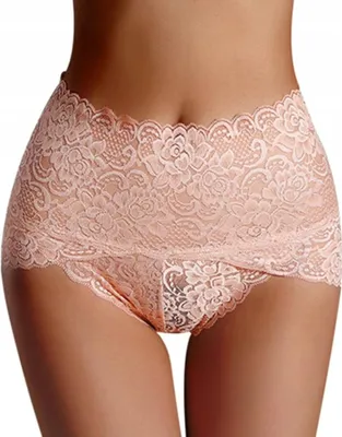 Produktbild von Damenunterhosen - Slips aus Spitze - Schlank machende Slips aus Spitze - sinnlich - hoher Bund - Einheitsgröße - Rosa