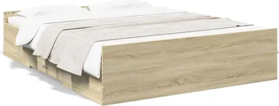 Obrázek produktu pro Maison Exclusive - Rám postele se zásuvkami dub sonoma 140x200 cm kompozitní dřevo