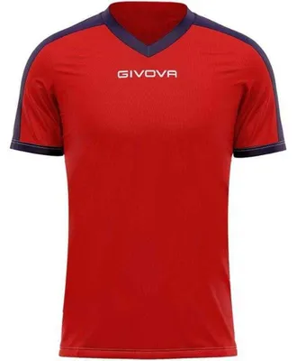 Immagine prodotto di Givova - T-shirt "Revolution" da uomo, chiusura PP9655 (L) (rosso/blu navy scuro)