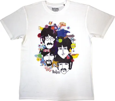 Produktbild von The Beatles - "Yellow Submarine" T-Shirt Rückseitiger Aufdruck für Herren/Damen Uni RO14205 (S) (Weiß)