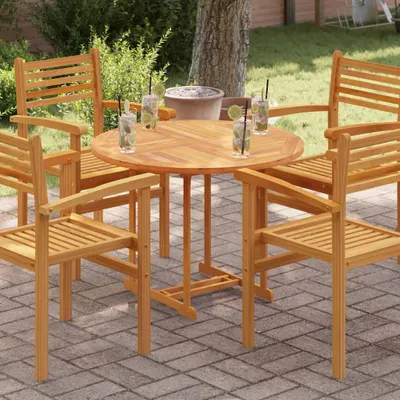 Produktbild von Maison Exclusive - Tischplatte Massivholz Teak Rund 2,5 cm 90 cm