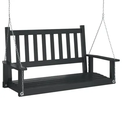 Image de Banc de balançoire de jardin chaînes en métal bois massif sapin