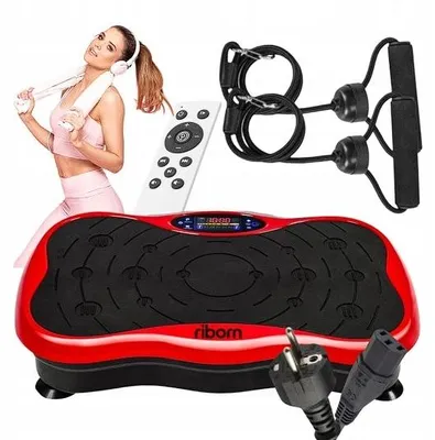 Imagen del producto de Plataforma de vibración con banda de resistencia, ideal para entrenamientos de alta calidad, con capacidad de hasta 150 kg