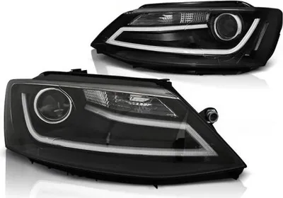 Produktbild von Scheinwerfer LED Tagfahrlicht Optik für VW Jetta 6 Bj. 11-18 Schwarz LTI