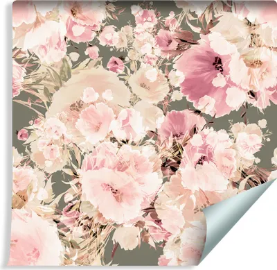 Produktbild von 10m VLIES TAPETE Rolle Natur Aquarell Vintage BLUMEN XXL