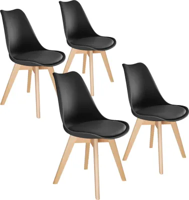 Image de Chaises de salle à manger FRÉDÉRIQUE style scandinave - noir, Lot de 4