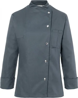 Produktbild von KARLOWSKY Damen Kochjacke Druckknöpfe Modern-Fit Anthrazit 36