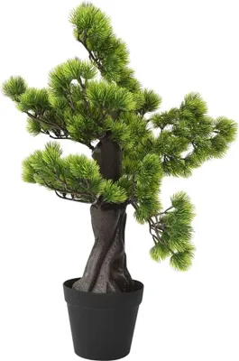 Imagen del producto de Pino bonsái artificial con maceta, 70 cm, color verde
