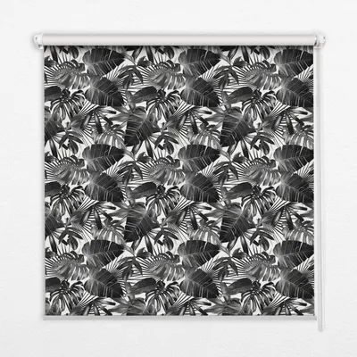 Produktbild von Seitenzug-Rollo Fensterrollo Jalousie - Thermo-Rollo Verdunkelungsrollo - 140x180 cm - Graue Blätter