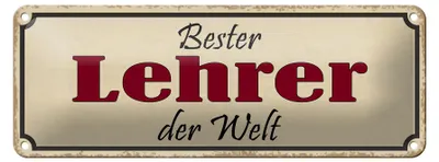 Produktbild von Blechschild Spruch 27x10cm bester Lehrer der Welt Arbeit Dekoration