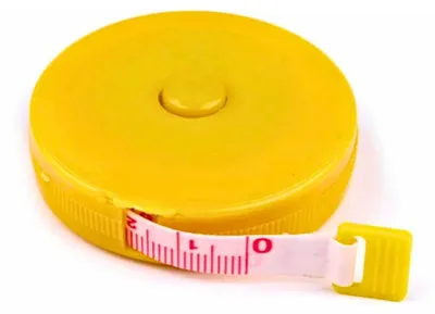 Maßband ausziehbar bis 150 cm, gelb, für Nähen und Schneidern