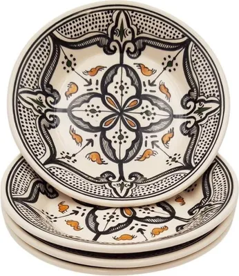 Immagine prodotto di Set di 4 piatti fondi marocchini neri - P 24 cm