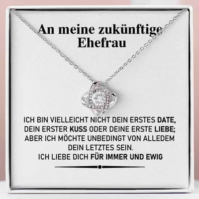 Image de Collier et pendentif plaqué or blanc 14 carats avec cristaux zirconium - A ma future femme - RIVEN