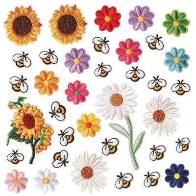 Stick-Patches, 36 Stück, bunt, für Kleidung & Accessoires