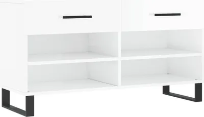Obrázok produktu pre vidaXL Lavica na topánky s vysokým leskom biela 102x35x55 cm Drevo Materiál