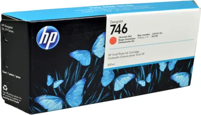 Produktbild von HP 746 Chromatisches Rot DesignJet Tintenpatrone, 300 ml, HP DesignJet Z6 Druckerserie, HP DesignJet Z9 Druckerserie, Thermal Inkjet, Chromatisch rot, P2V81A, Business, Singapur