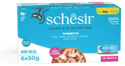 Productafbeelding van Schesir, Bonito in bouillon, volwaardig natvoer voor katten, in blik, met toevoegingen