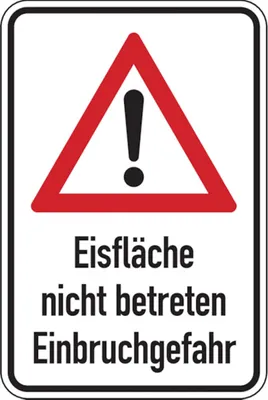 Produktbild von Dreifke® Hinweisschild, Eisfläche nicht betreten, Aluverbund, - 400x600x2 mm ...