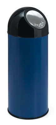 Immagine prodotto di V-Part - Abfallbehälter mit Druckdeckel 55 Liter - Steel Plastic  - Blau, Schwarz