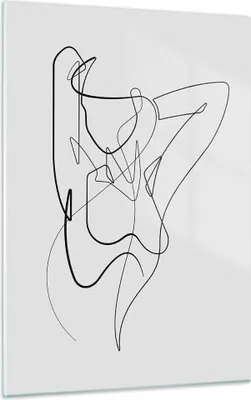 Produktbild von Bilder auf glas - Einteilig - Frau Bleistift Linie - 50x70cm - Glasbilder - Wandbilder - Bilder - zum Aufhängen bereit - Wanddekoration aus Glas - Glas Bilder - Wandbild auf Glas - GPA50x70-4991