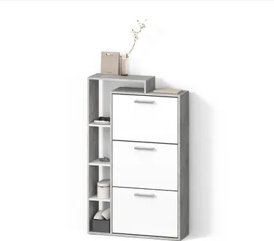 Immagine prodotto di Scarpiera Livinity Ortello Bianco/cemento 80 x 128.3 cm con 3 scomparti, Model 55853