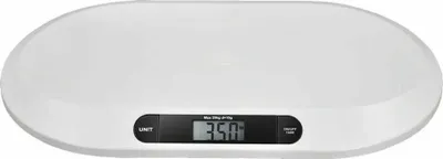 Immagine prodotto di Bilancia digitale per neonati e animali domestici - Bilancia di precisione - Capacità di carico 20 kg - Divisione 10 g - Tara - Kg/lb/st - Dimensioni 55×32×3 cm - Batterie necessarie (non incluse) - Bianco