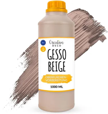 Produktbild von Creative Deco Professionell Beige Gesso | 1L | Perfekte Grundierung für Malerei