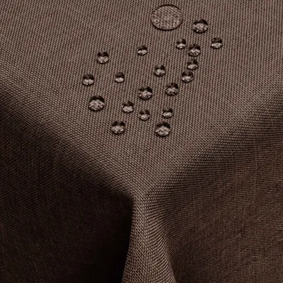 Produktbild von DecoHomeTextil Leinen Optik Tischdecke Dunkelbraun Eckig 110 x 220 cm mit Lotus Effekt Abwaschbar