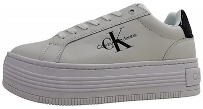 Immagine prodotto di Scarpe da ginnastica da donna Calvin Klein, modello stringato, colore bianco, ideali per il tempo libero